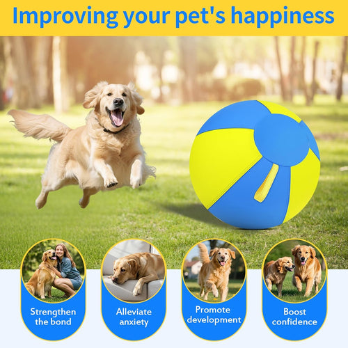 18 Inch Herding Ball for Dogs with Durable 1000D Oxford Cover - Interactive Dog Toy with Handles for Medium Breeds, Anti-Burst & Heavy Duty Herding Ball for Australian Shepherds, Border Collies