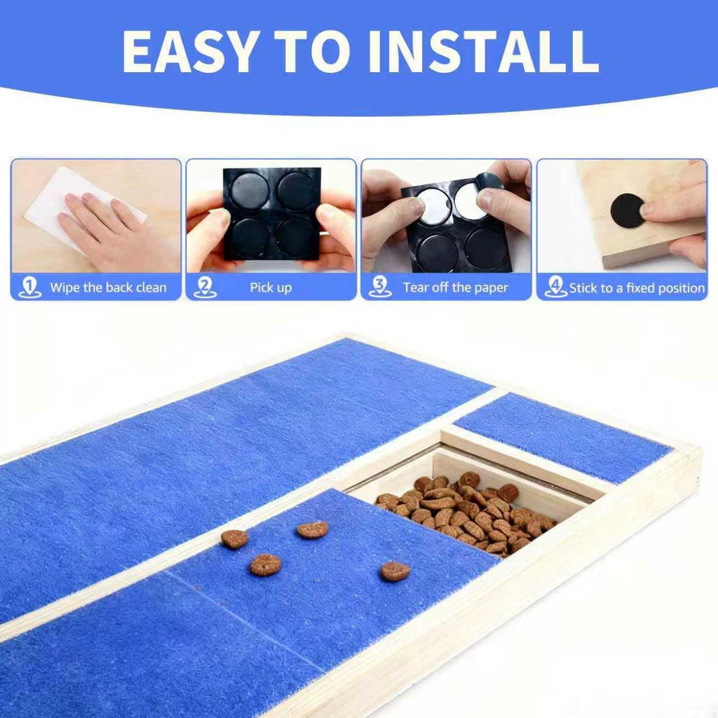 Dog Nail Scratch Pad with Treat Box, Solid Wood Nail Filing Board That Trims Nails Naturally Without Clippers for Dogs That Hate Nail Cutting, Indoor and Outdoor Training Tool (Blue)