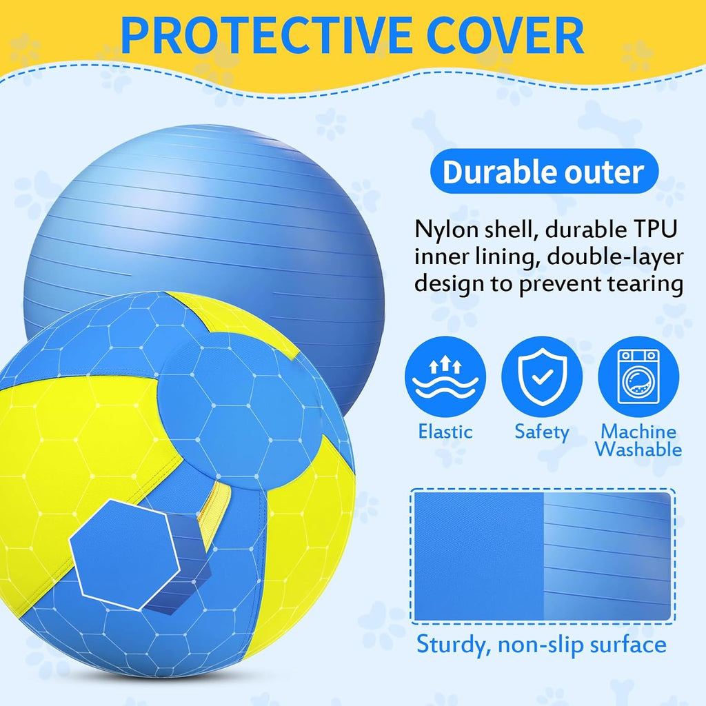 18 Inch Herding Ball for Dogs with Durable 1000D Oxford Cover - Interactive Dog Toy with Handles for Medium Breeds, Anti-Burst & Heavy Duty Herding Ball for Australian Shepherds, Border Collies