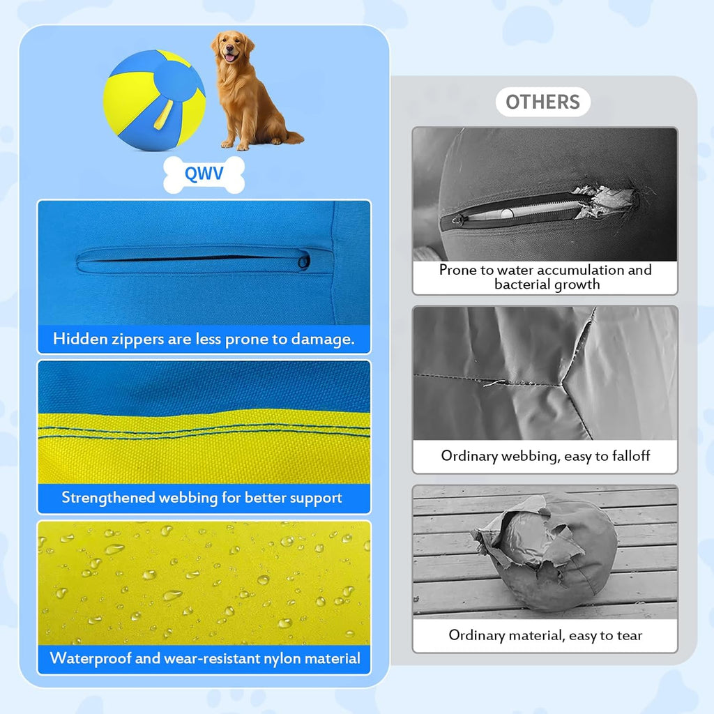 18 Inch Herding Ball for Dogs with Durable 1000D Oxford Cover - Interactive Dog Toy with Handles for Medium Breeds, Anti-Burst & Heavy Duty Herding Ball for Australian Shepherds, Border Collies