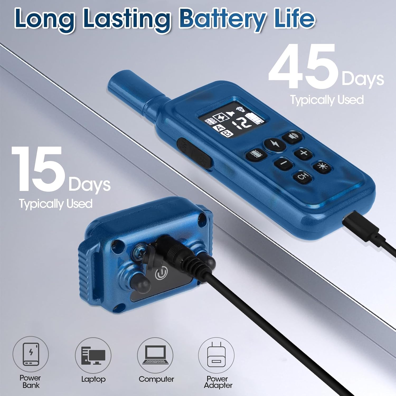 Small Shock Collar for Small Dogs(5-30Lbs), Dog Training Collar with Remote for Small & Medium Dogs, Waterproof, Rechargeable Collar with Beep, Vibration, Safe Shock,2000ft,Blue