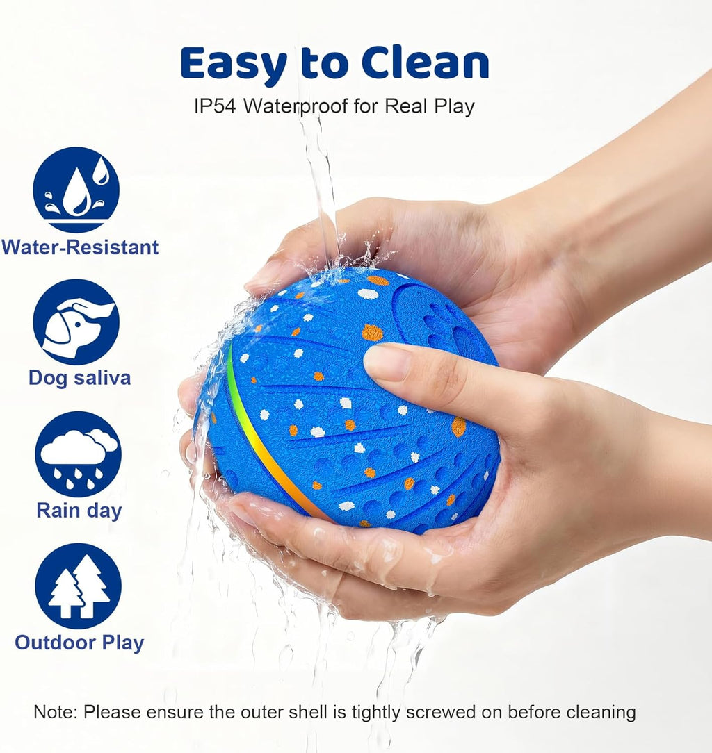 Interactive Dog Toys Dog Ball - Smart Moving Bouncing Dogs Ball with RGB Lights, E-TPU Material, 3 Play Modes Automatic Rolling Balls Toy for Small Medium Dogs Keep Them Busy(Blue)