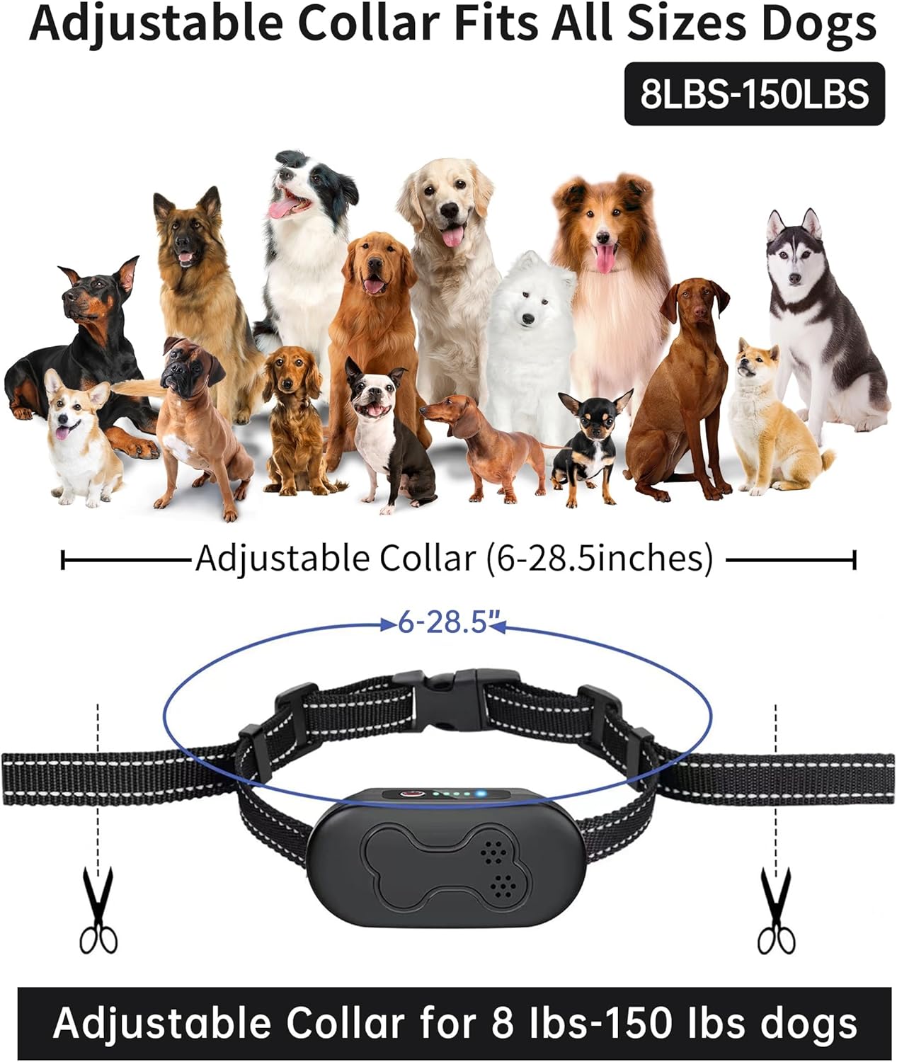 Shock Collar for Dogs 2 Dogs (15-120lbs) 2000FT Dog Shock Collar with Remote Control IPX7 Waterproof Dog Training Collar with Remote 4 Safe Modes Rechargeable Lock Flash Light for All Breeds Silver