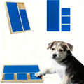 Dog Nail Scratch Pad with Treat Box, Solid Wood Nail Filing Board That Trims Nails Naturally Without Clippers for Dogs That Hate Nail Cutting, Indoor and Outdoor Training Tool (Blue)