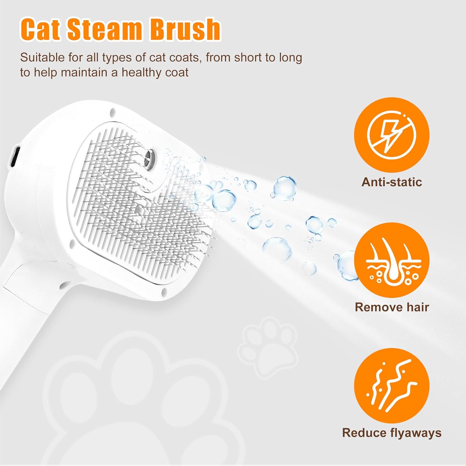 2026 New Upgrade 3-in-1 Pet Steam Brush - Dog Brush for Shedding & Cat Brushes for Indoor Cats - Skin-Friendly, Self-Cleaning Grooming Brush for Dogs & Cats - Hair Removal Tool