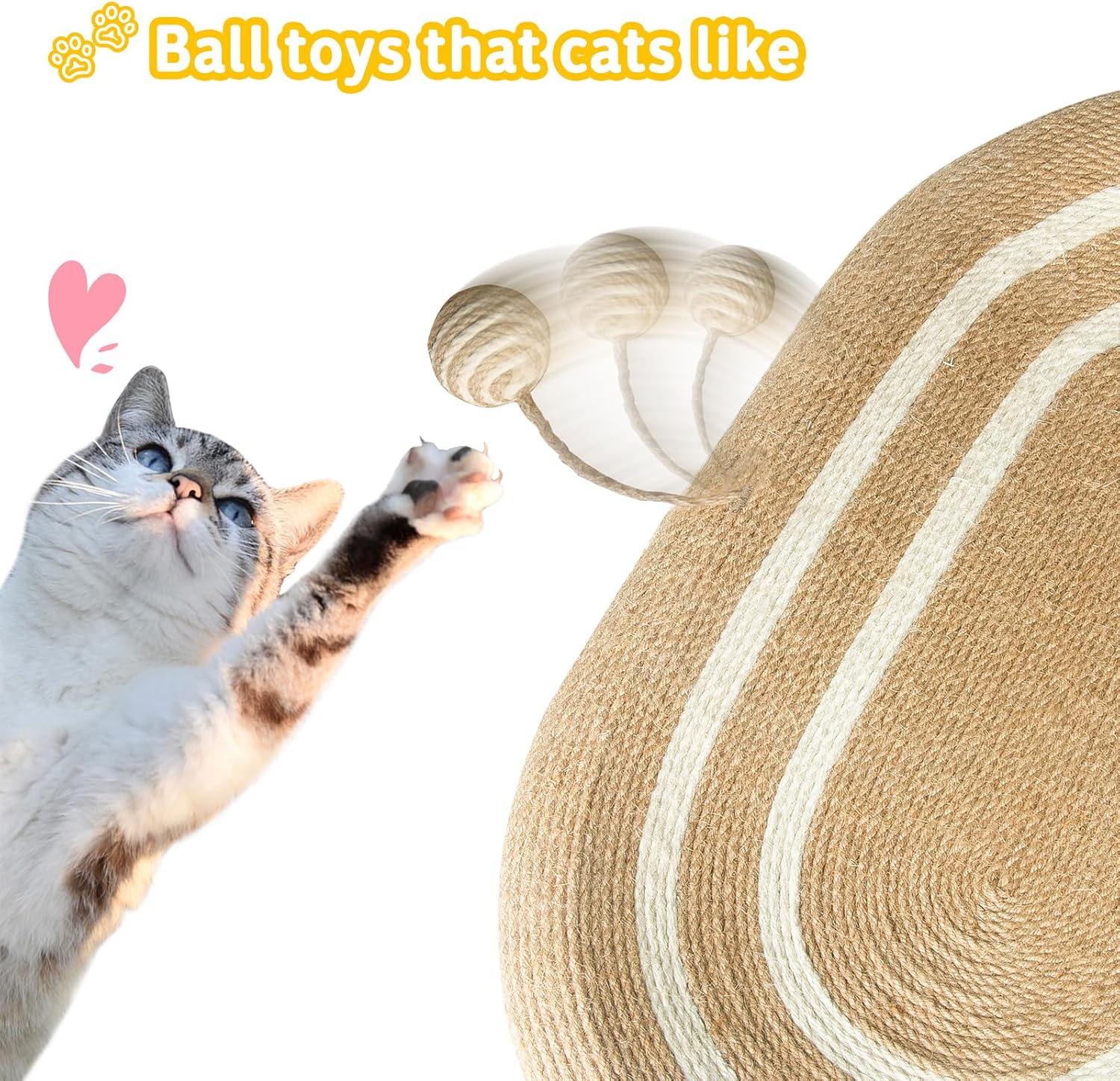 Cat Scratcher Bed 3 in 1 Sisal Cat Scratching Pads Beds Cat Scratchers for Indoor Cats with Anti-Slip