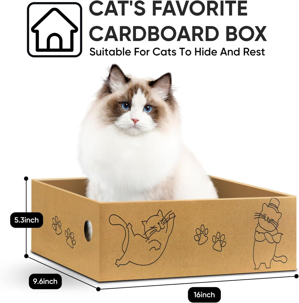 Cat Scratcher, 26 inch L Shape Cat Scratching Pad for Indoor Cats, Durable Sustainable Cardboard Scratcher with Box, Recyclable Vertical Cat Scratch Pad to Protect Furniture, Large