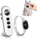 Ultra-Small Cat Shock Collar, Ultra-Light & Thin Cat Training Collar with 1300ft Remote, Tailored for Cats & Small Dogs, 198-Level Precise Control, Waterproof, Rechargeable (Beige)